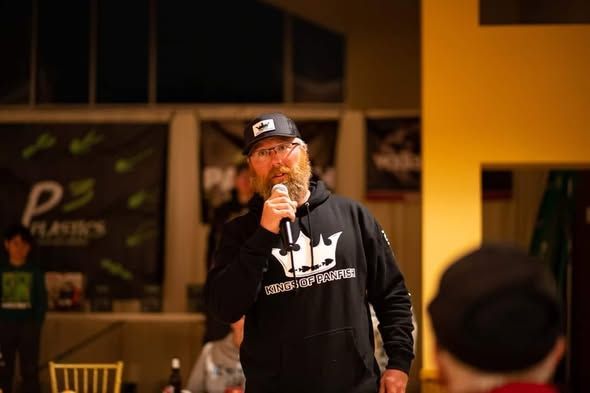 Clayton speaking at a Kings of Panfish event